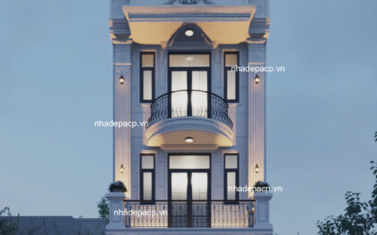 Thiết kế thi công nhà phố tân cổ điển 5m Nha Trang